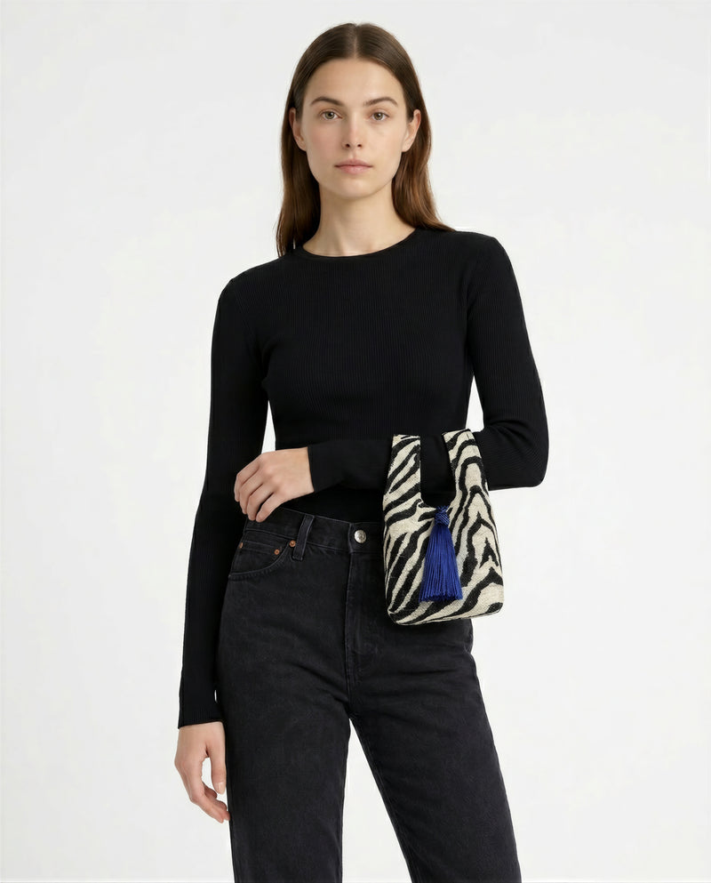 Le Sac Mini Nodo Tassel - Zebra