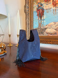Le Sac Mini - Navy Moire Silk