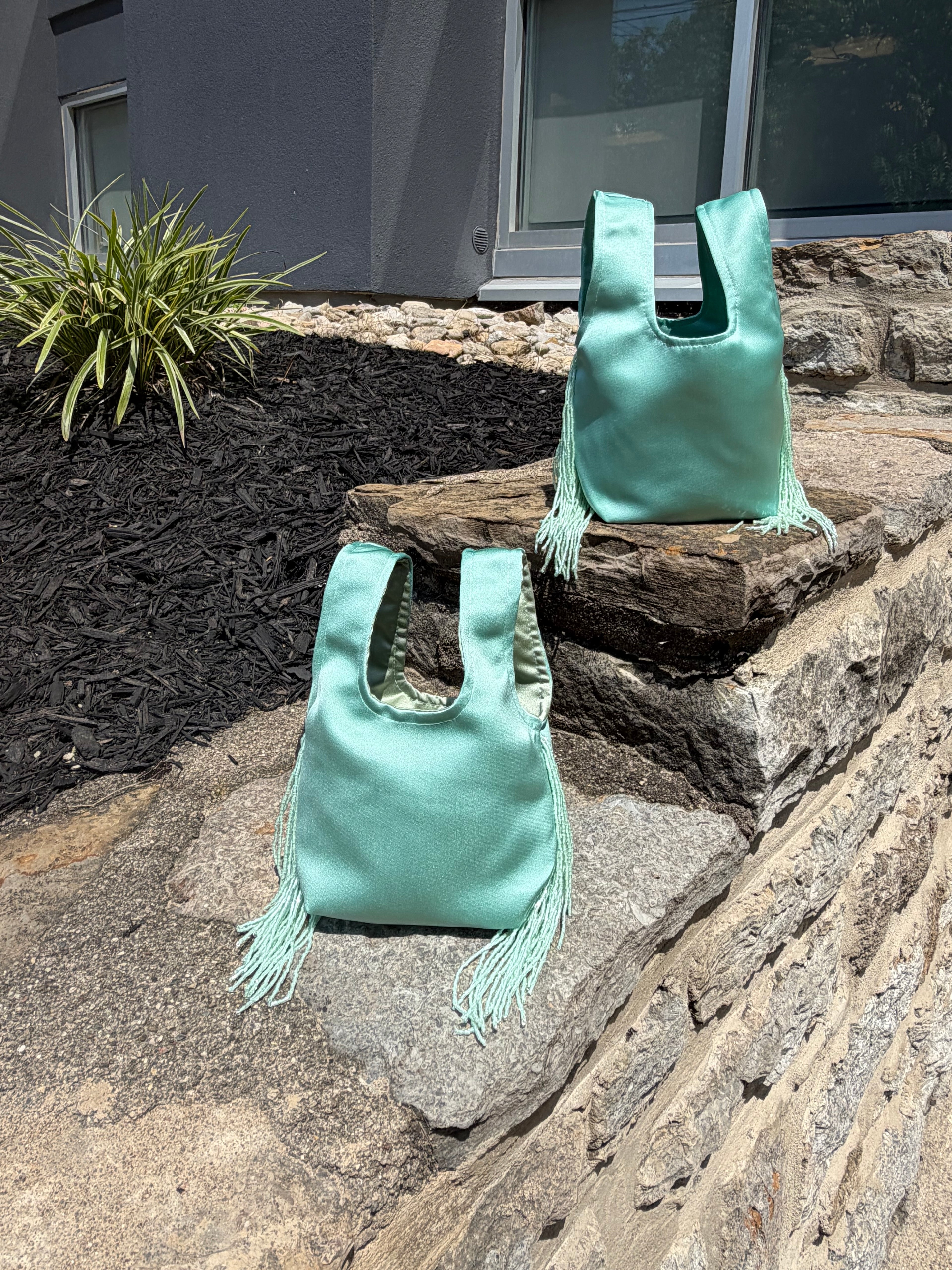 Le Sac Mini - Mint Blue with Mint Beads