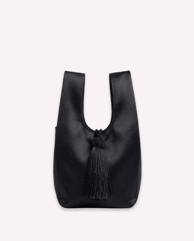 LATE APRIL - Le Sac Mini Nodo Tassel - Black Satin