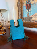 Le Sac Mini - Teal Moire Silk