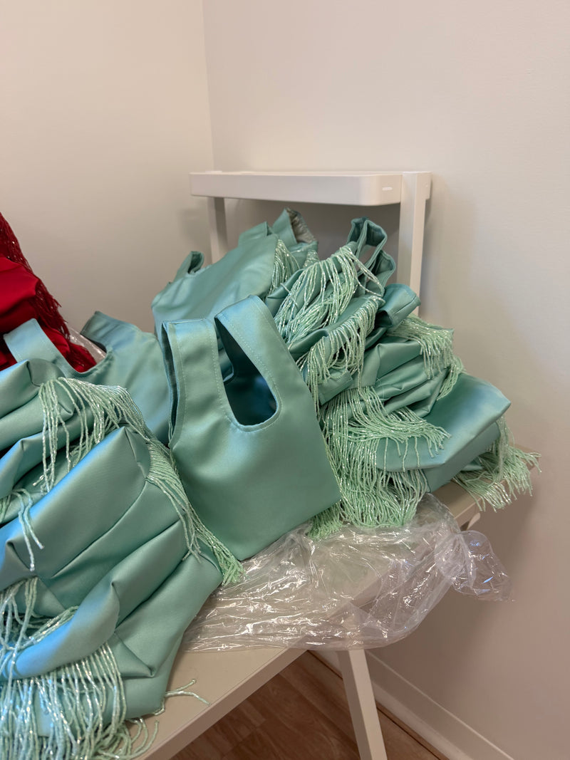 Le Sac Mini - Mint Blue with Mint Beads