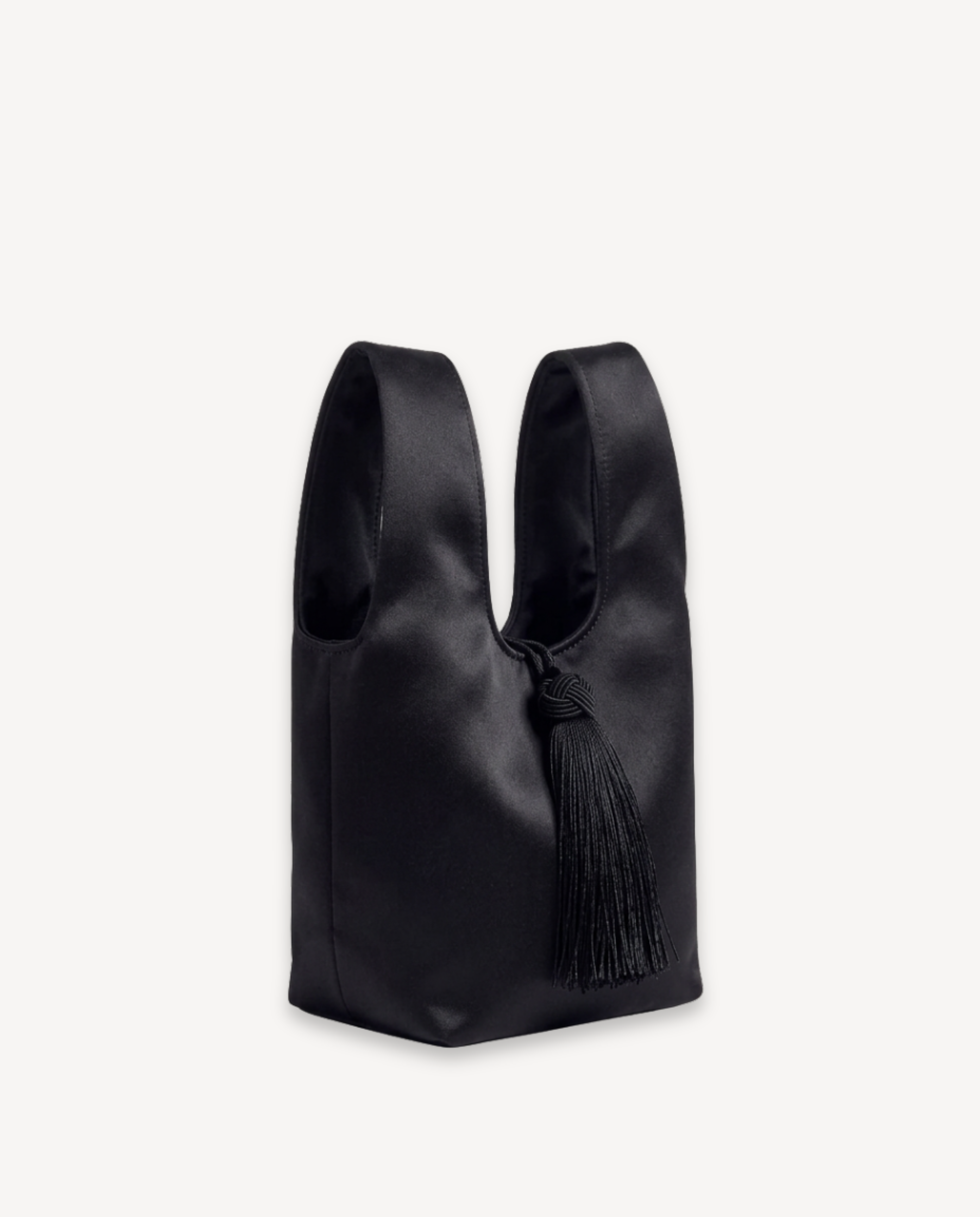 LATE APRIL - Le Sac Mini Nodo Tassel - Black Satin