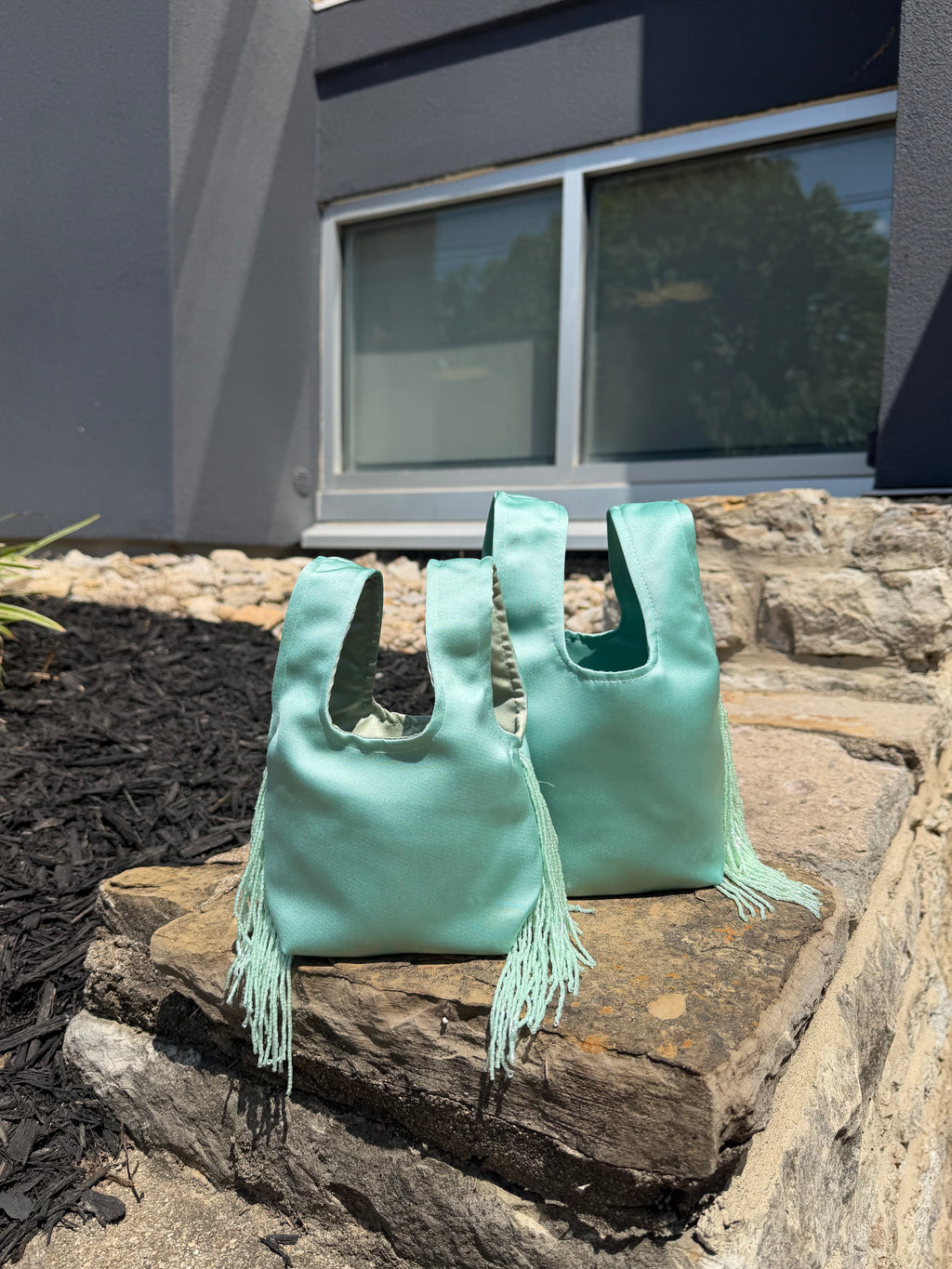 Le Sac Mini - Mint Blue with Mint Beads