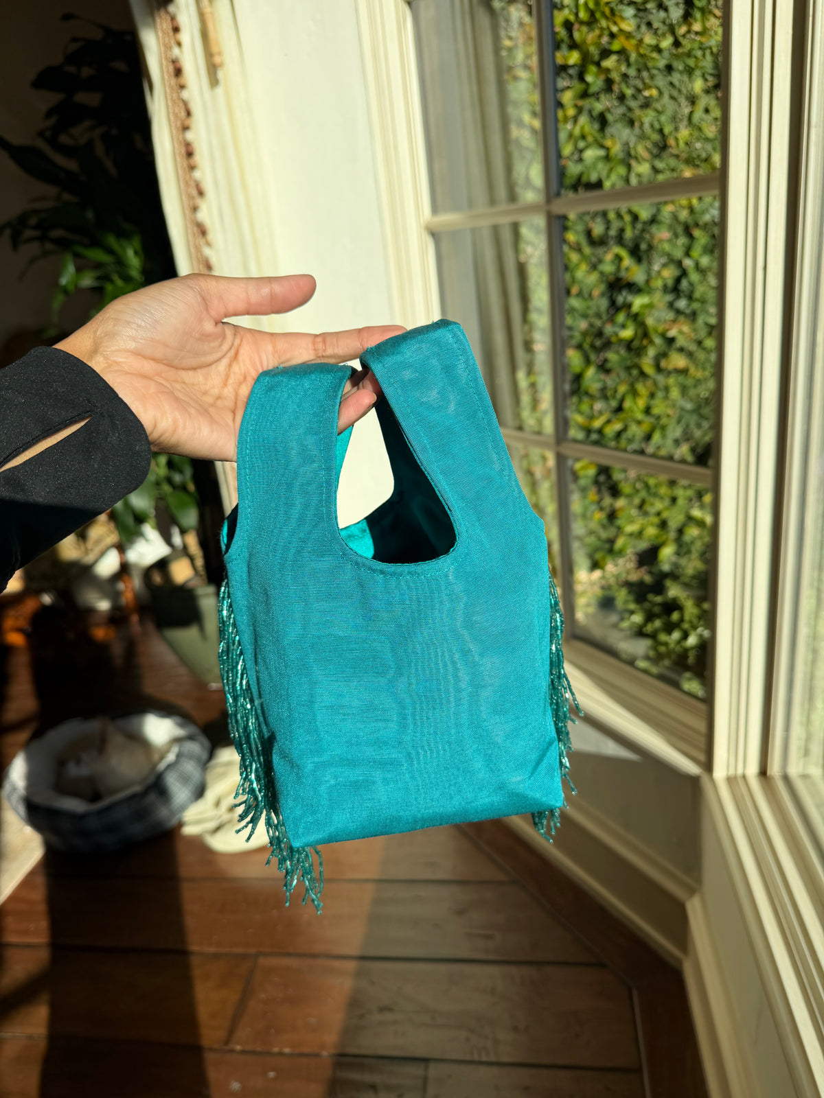 Le Sac Mini - Teal Moire Silk