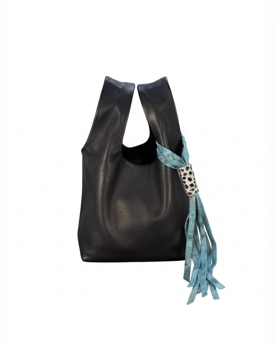 Le Sac Mini - Black Leather Tassel