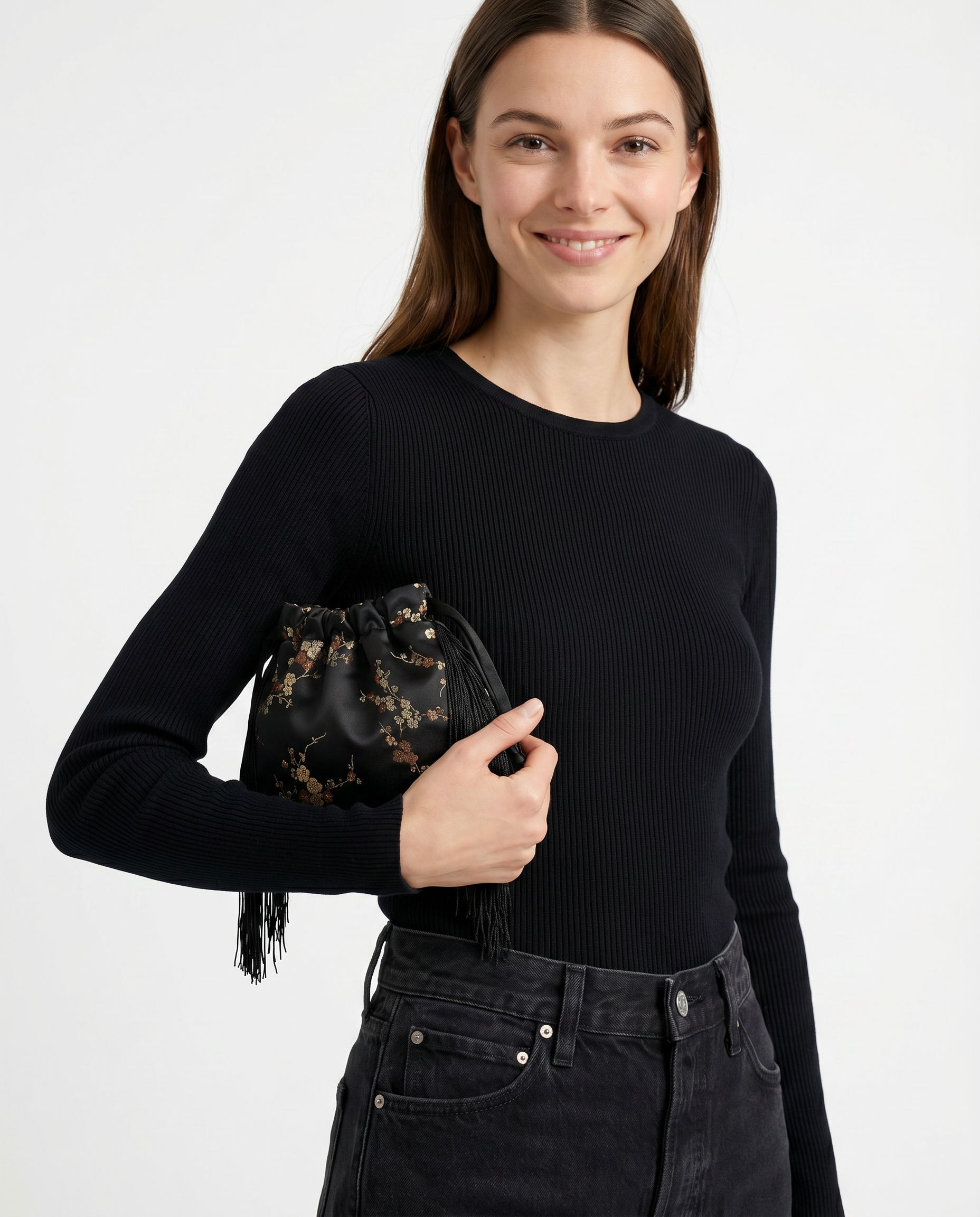 JAPAN EXCLUSIVE Le Pouch Mini - Black Floral Blossom