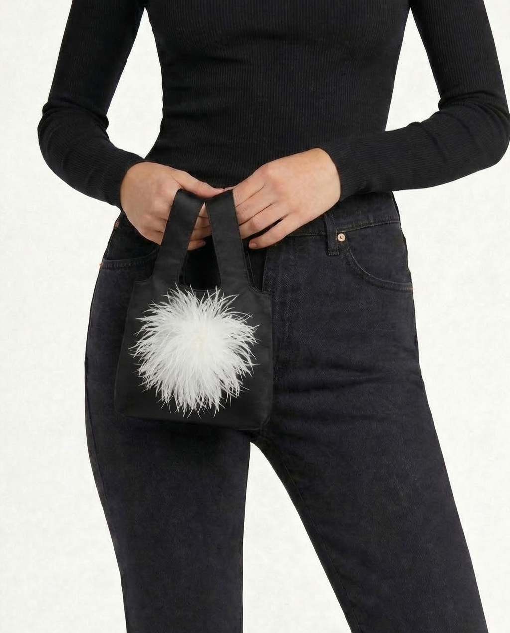 Le Sac Mini Plume - Ivory Satin