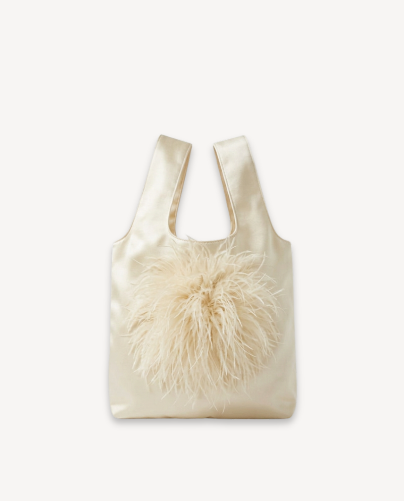 Le Sac Mini Plume - Ivory Satin