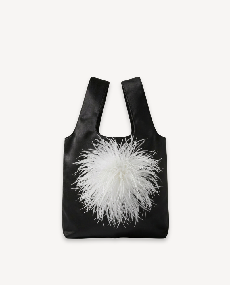 Le Sac Mini Plume - Black Satin