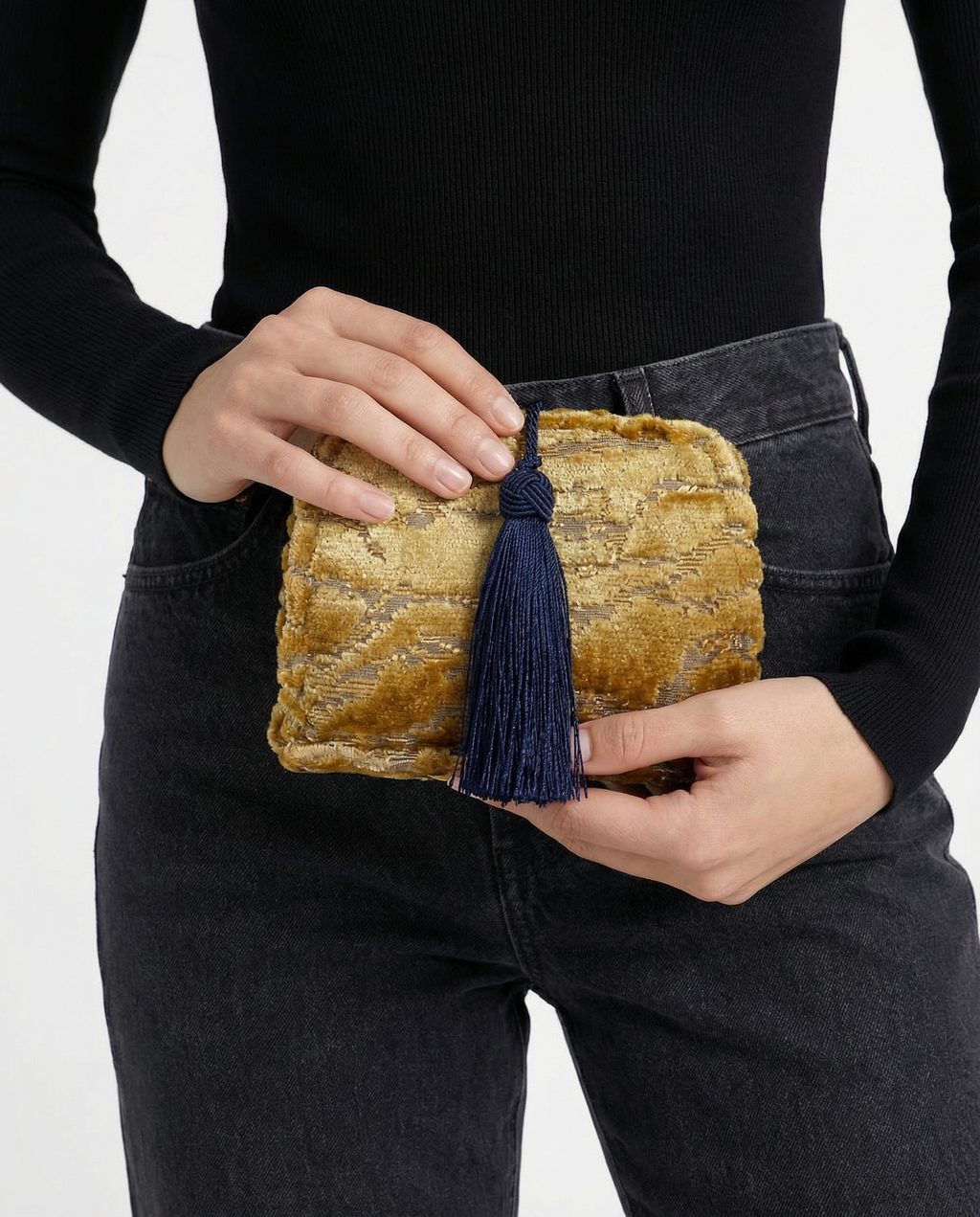 Le Clutch - Gilded Velour Stripes
